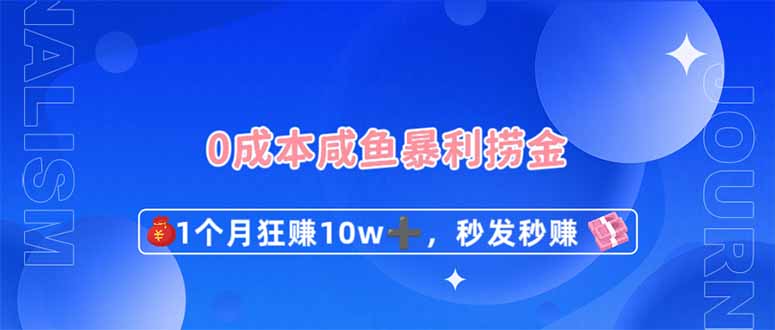 （14257期）0成本闲鱼暴利捞金，1个月狂赚10W+，秒发秒赚新玩法-智壹网创
