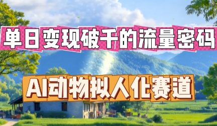 单日变现破k的流量密码，AI动物拟人化赛道-智壹网创