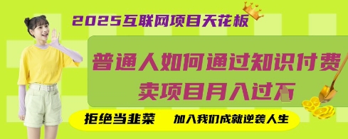 2025互联网项目天花板，普通人如何通过知识付费卖项目月入过W，拒绝当韭菜【揭秘】-智壹网创