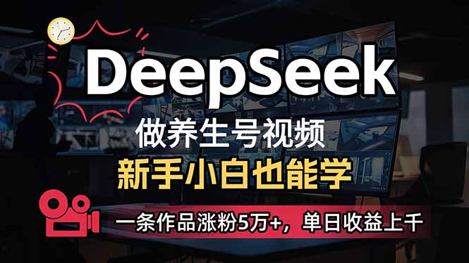 （14199期）小白用DeepSeek做养生号，一条作品涨粉5万+，单日收益上千-智壹网创