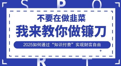韭菜生涯终结者，我来教你做镰刀，2025如何通过“知识付费”实现财F自由【揭秘】-智壹网创